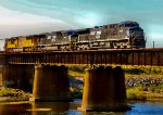 NS 4012 and 2586 and UP 4336 crossing the Lehigh